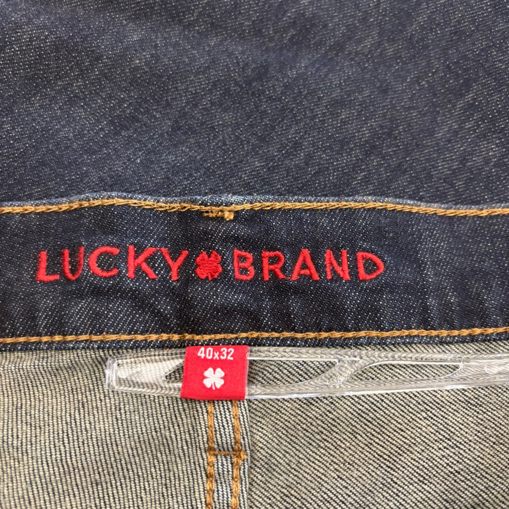 NWT Lucky Brand 221 Straight Blue Jeans Barite Dark Wash Whiskered 40x32 - Picture 4 of 12